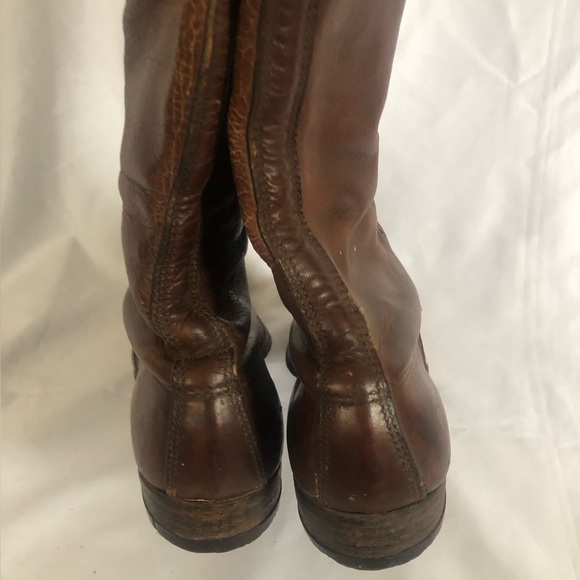 Vintage Equestrian Leather Tall Knee Lace Up Horse RIding Boots Women Sz 10 - Picture 12 of 13